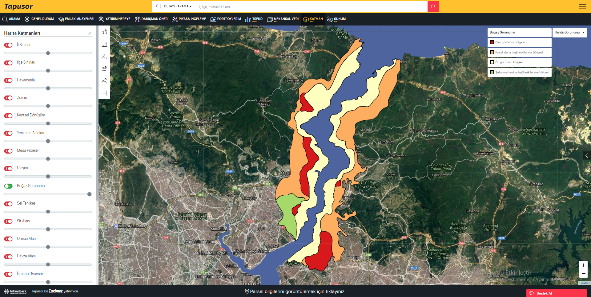 İstanbul Boğazı Tapusor Görünümü