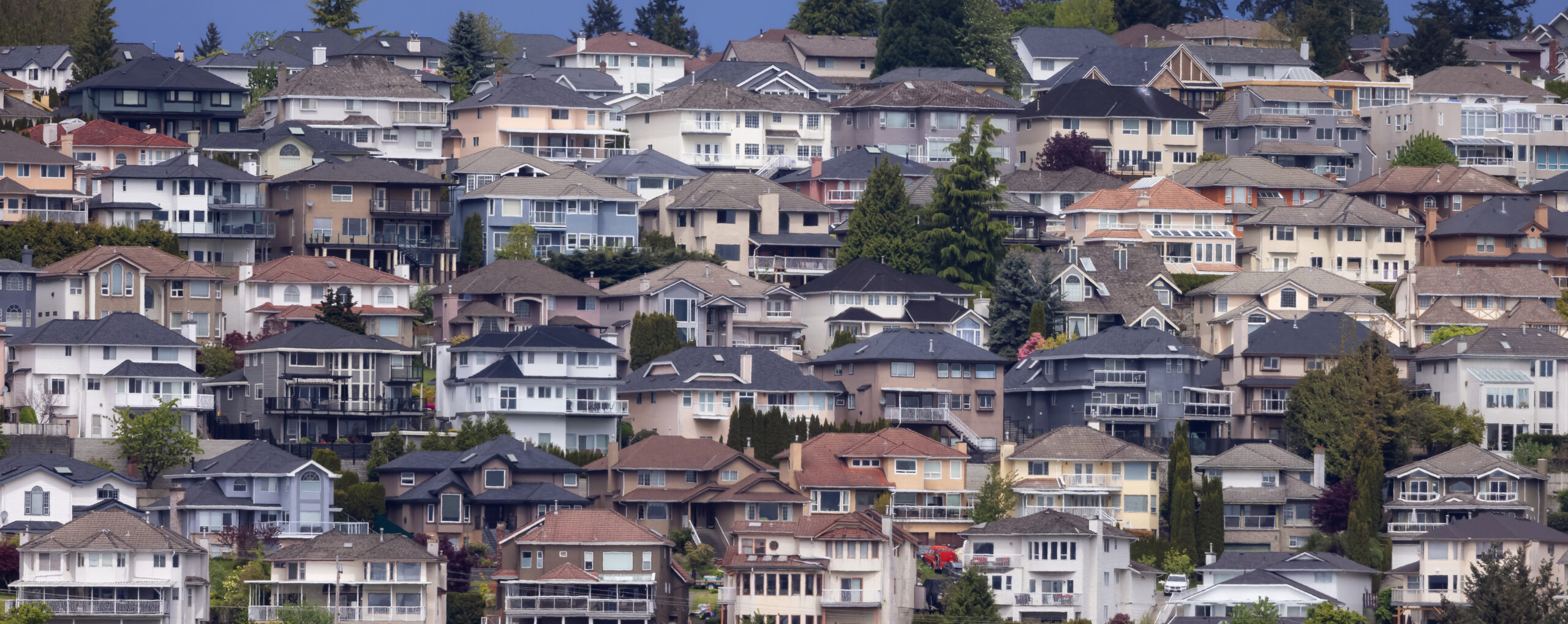 Residential homes in suburban neighborhood.