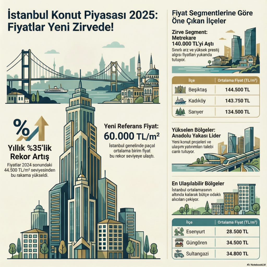 İstanbul’da Konutun Metrekare Fiyatı 60 Bin TL Sınırına Dayandı
