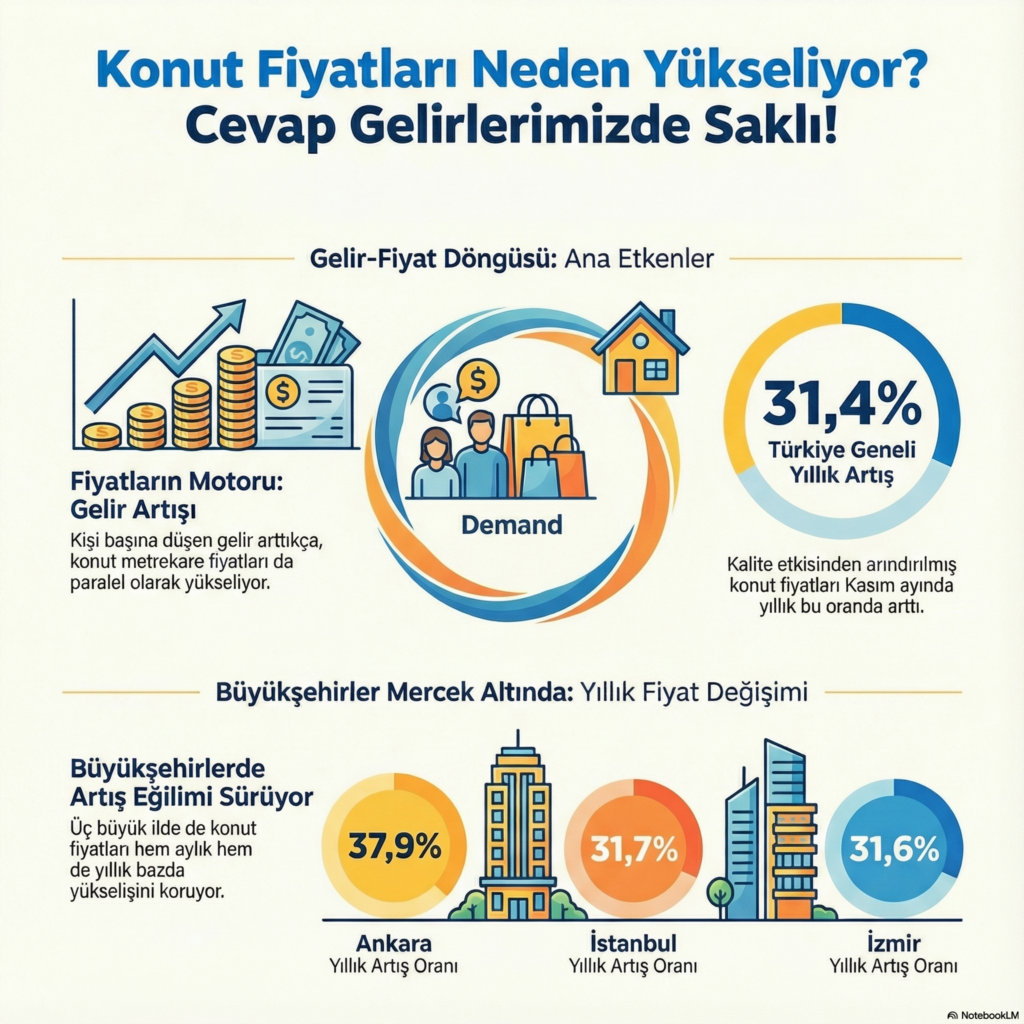Gelir Seviyesi Yükseldikçe Konut Fiyatları da Artış Gösteriyor