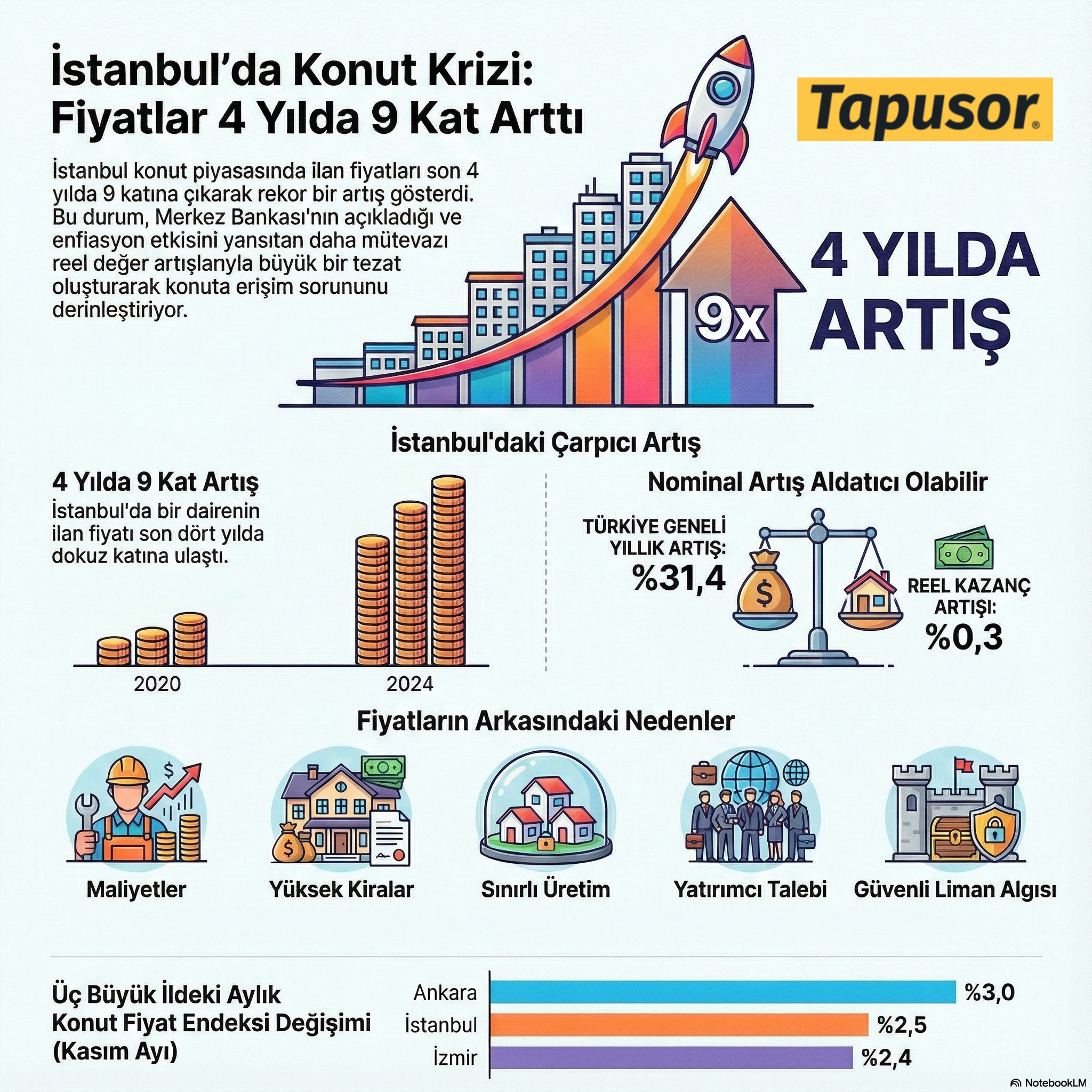 İstanbul’da Bir Dairenin İlan Fiyatı 4 Yılda 9 Katına Çıktı