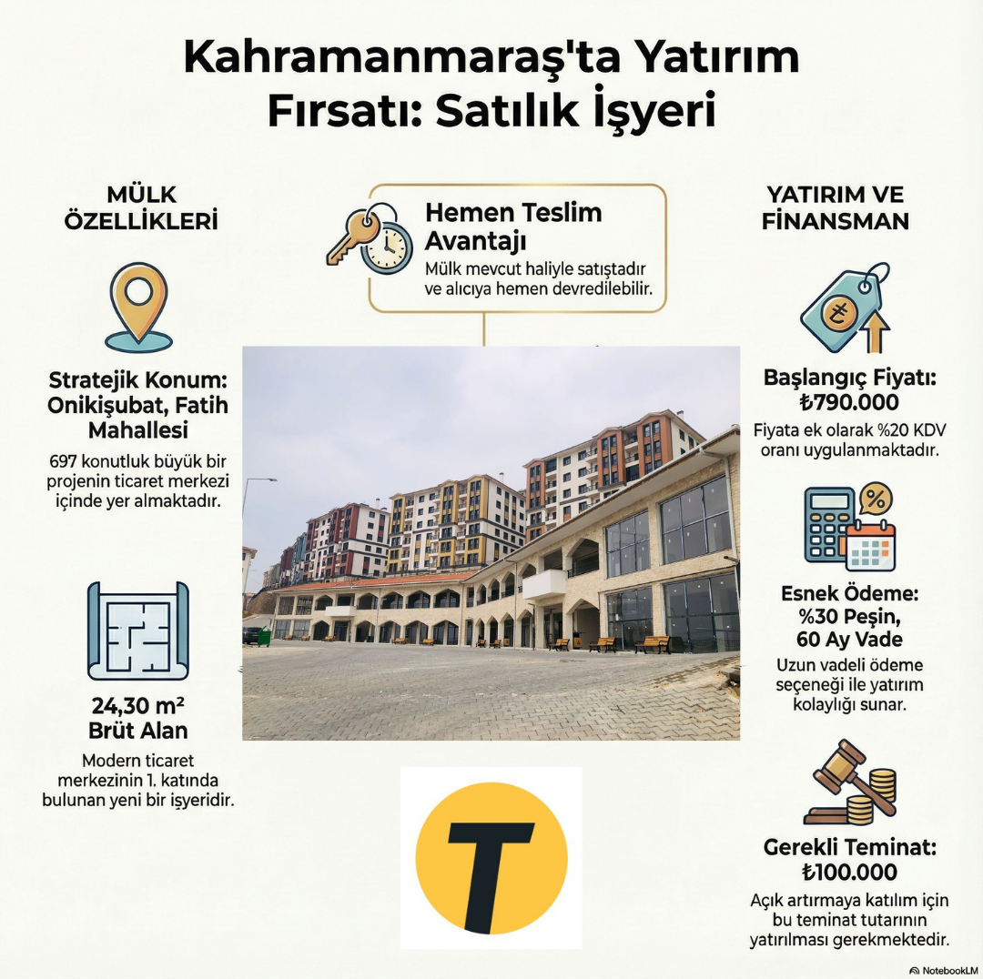 Kahramanmaraş Onikişubat’ta 24,30 m² İşyeri Satışta
