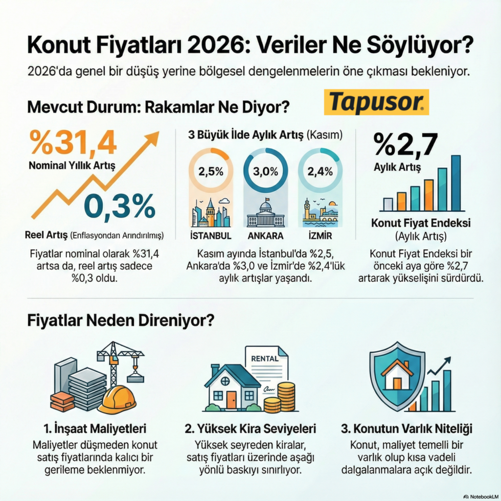 2026’da Konut Fiyatları Düşer mi? Veriler ve Maliyet Gerçeği Ne Söylüyor?