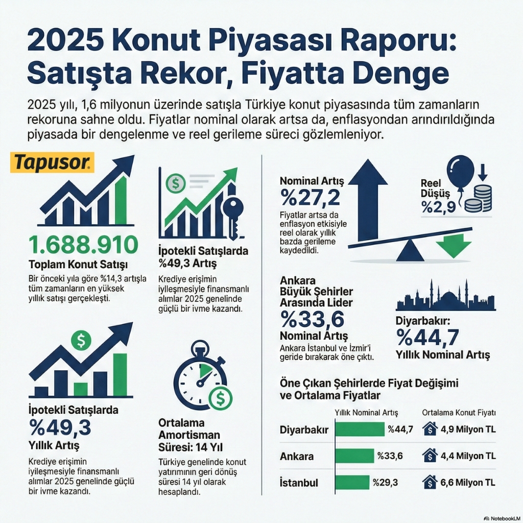 Konut Satış Fiyatları Aralık 2025’te Yüzde 27,2 Arttı: Piyasada Denge Dönemi