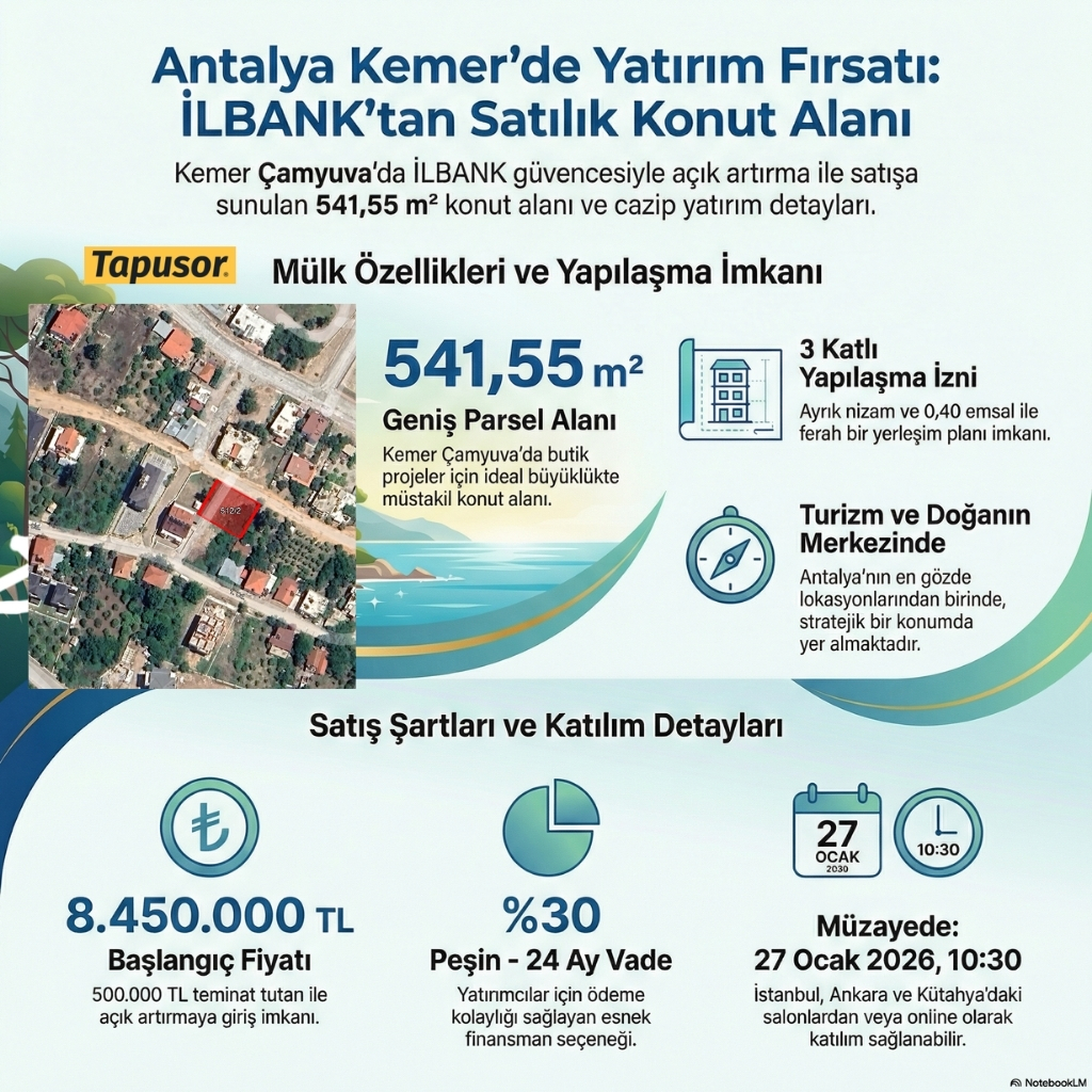 Antalya Kemer Çamyuva Konut Alanı Satışta