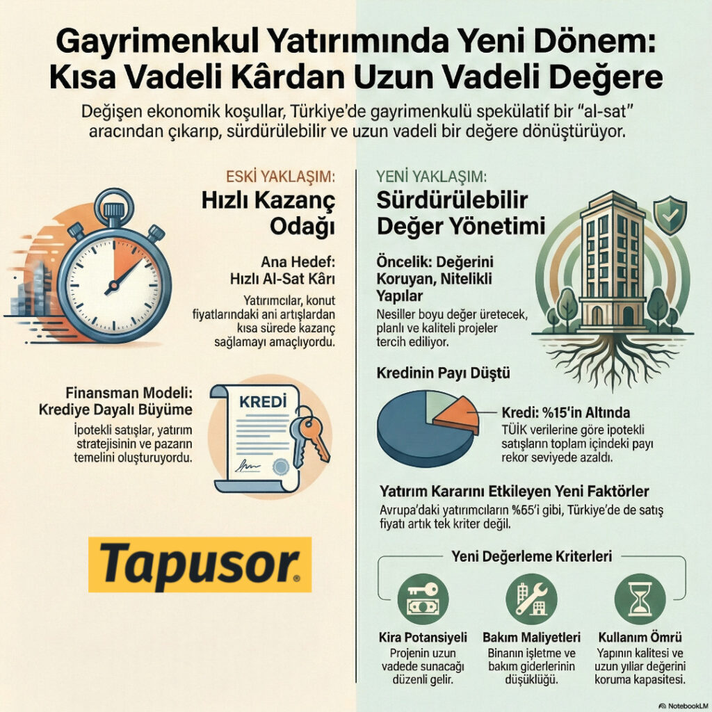 Gayrimenkulde Yeni Dönem: Kısa Vadeli Kazançtan Uzun Vadeli Değer Yönetimine Geçiş