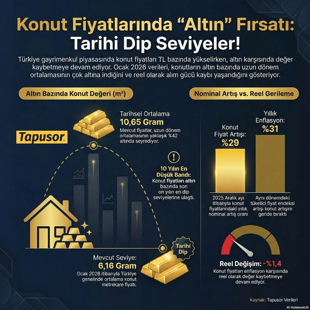 Altın Bazında Konut Fiyatı 6,16 Grama Geriledi