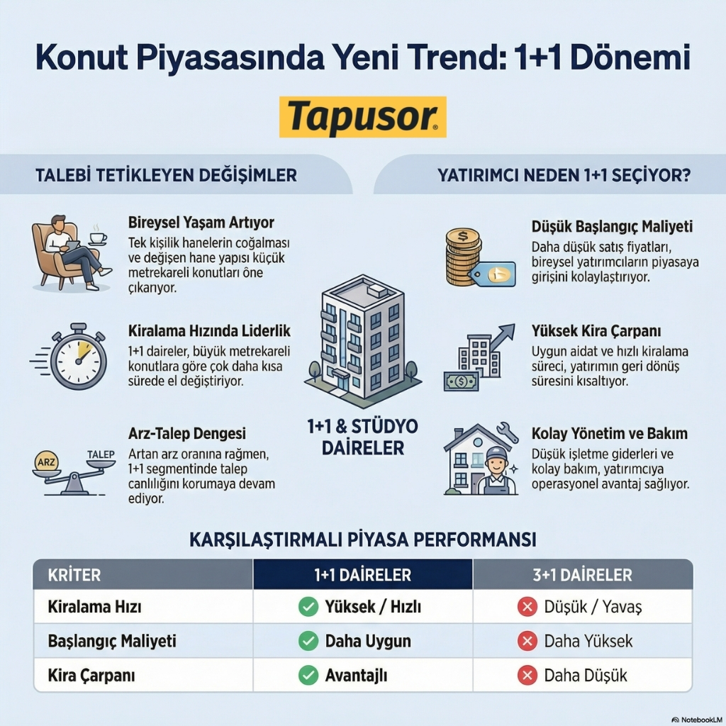 Konut Tercihleri Değişti: Büyük Metrekareden 1+1’a Güçlü Geçiş
