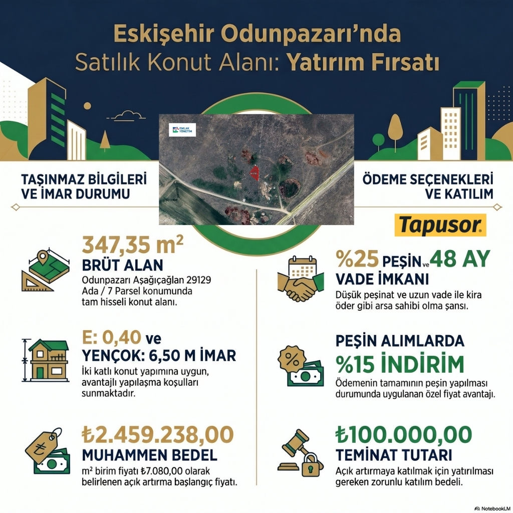 ESKİŞEHİR ODUNPAZARI AŞAĞIÇAĞLAN’DA 347,35 m² KONUT ALANI