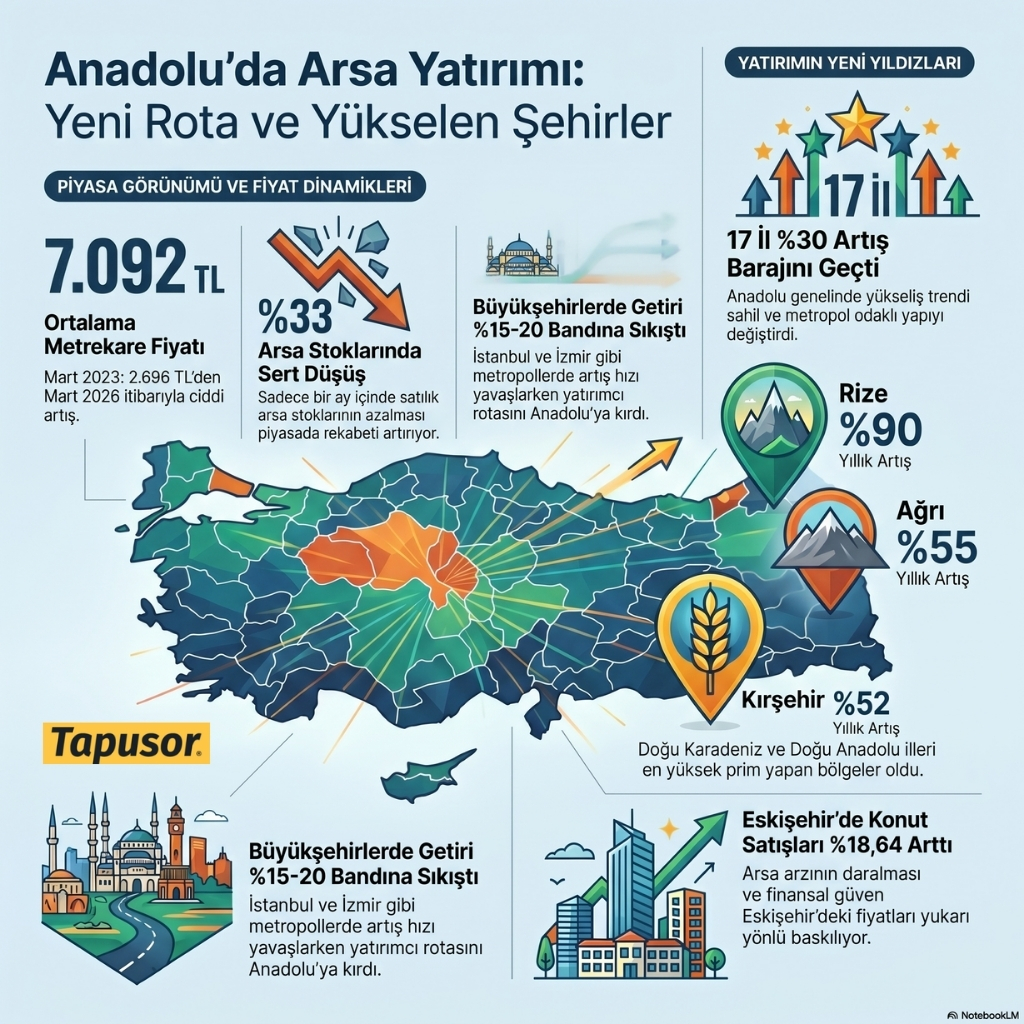 Anadolu’da Arsa Patlaması: 17 İl Yüzde 30’u Aştı, Yatırım Rotası Değişti